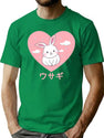 Rabbit 90S Japanese Kawaii Funny Japanese Aesthetics Kawaii T-Shirt for Men & Women, T-Shirts Graphic Tee - Green
