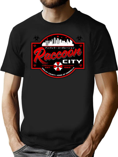 Raccoon City Resident Evil Lts T-Shirt for Men & Women, T-Shirts Graphic Tee - Black