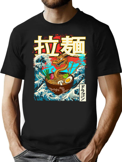 Ramen Dragon Dks T-Shirt for Men & Women, T-Shirts Graphic Tee - Black