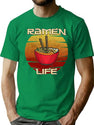 Ramen Life Noodles Bowl Vintage Japanese Food Lover Gift Kawaii T-Shirt for Men & Women, T-Shirts Graphic Tee - Green