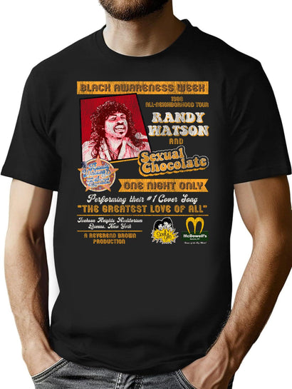 Randy Watson Sexual Chocolate Concert 88' Tour Poster T-Shirt for Men & Women, T-Shirts Graphic Tee - Black