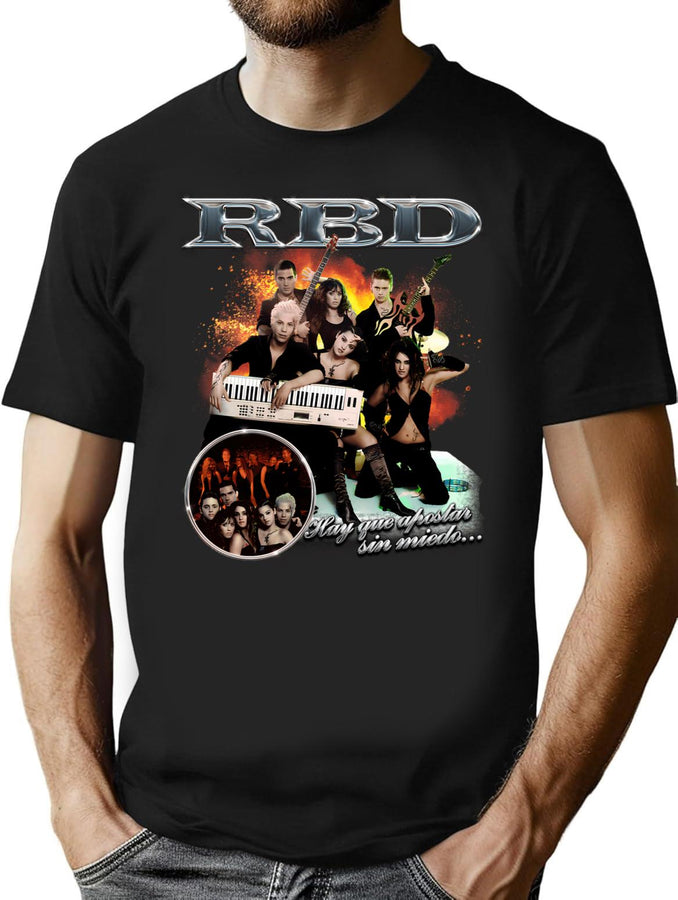 Rbd Bootleg Vintage Retro Rock Style Bootleg Graphic T-Shirt - Black