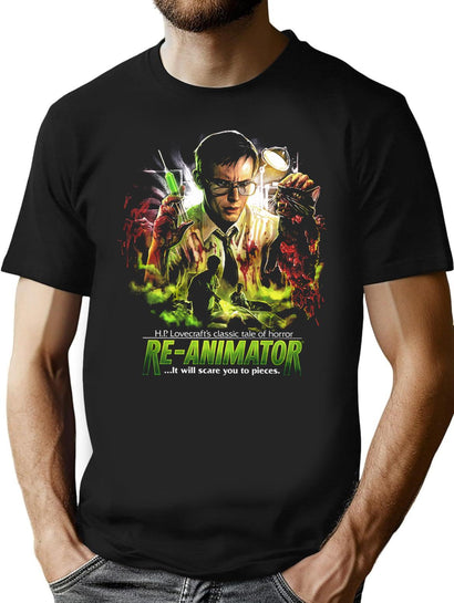Re-Animator Scare You to Pieces T-Shirt for Men & Women, T-Shirts Graphic Tee - Black