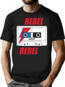 Rebel Rebel - Mixtape - Retro Music Lover T-Shirt for Men & Women, T-Shirts Graphic Tee - Black