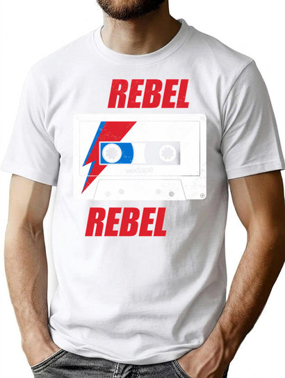 Rebel Rebel - Mixtape - Retro Music Lover T-Shirt for Men & Women, T-Shirts Graphic Tee - Black