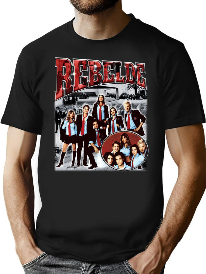 Rebelde Elite Way School Bootleg Vintage Retro Style Bootleg Graphic T-Shirt - Black