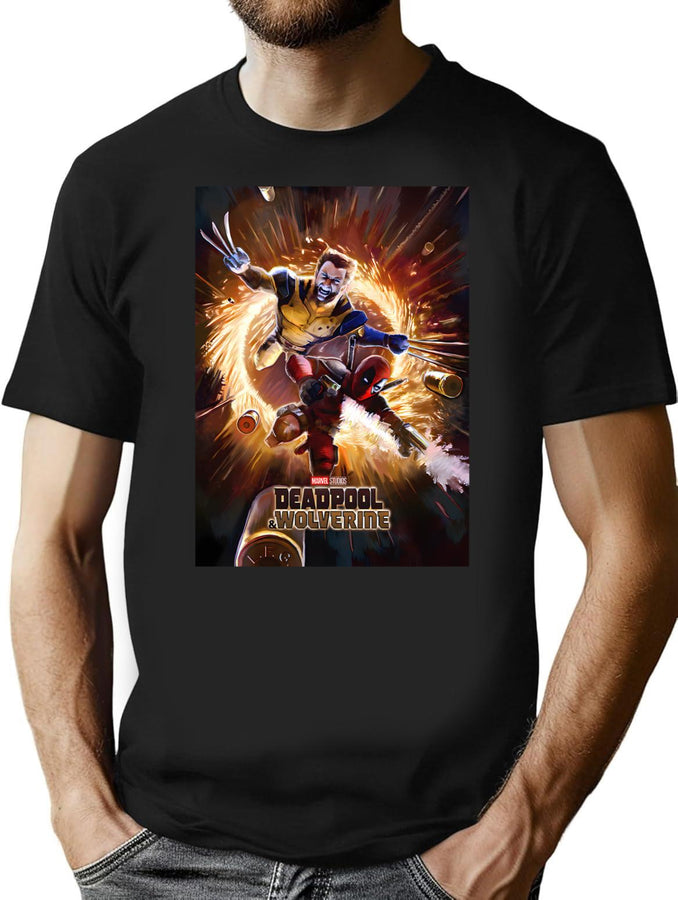 Rebellious Ddeadpool Wwwolverine Bootleg Graphic T-Shirt - Black
