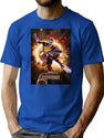 Rebellious Ddeadpool Wwwolverine Bootleg Graphic T-Shirt - Blue