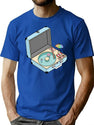 Record Player Pool T-Shirt for Men & Women, T-Shirts Graphic Tee - Blue