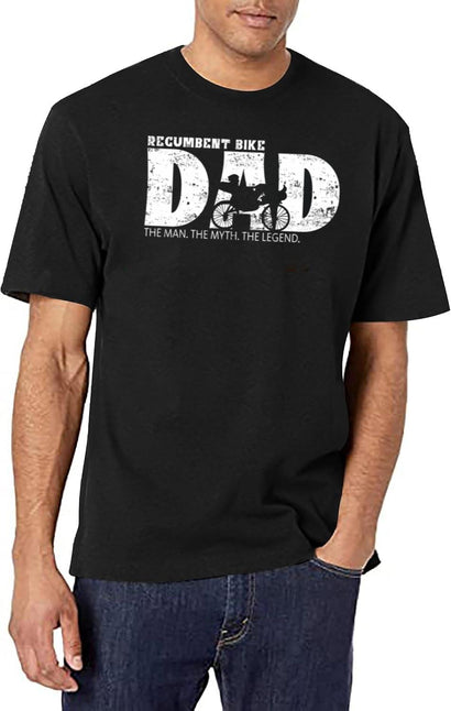 Recumbent Bike Dad T-Shirt for Men & Women, T-Shirts Graphic Tee - Black