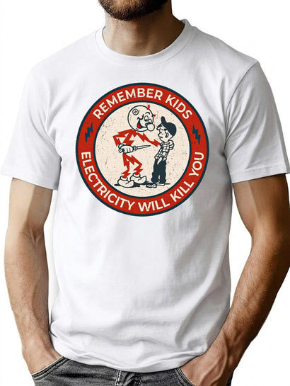 Reddy Kilowatt Electricity Will Kill You Vintage Premium Heavyweight Cotton T-Shirt - Black