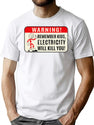 Reddy Kilowatt Kids Electricity Will Kill You T-Shirt for Men & Women, T-Shirts Graphic Tee - White