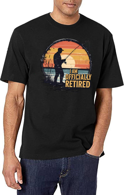 Retired T-Shirt for Men & Women, T-Shirts Graphic Tee - Black