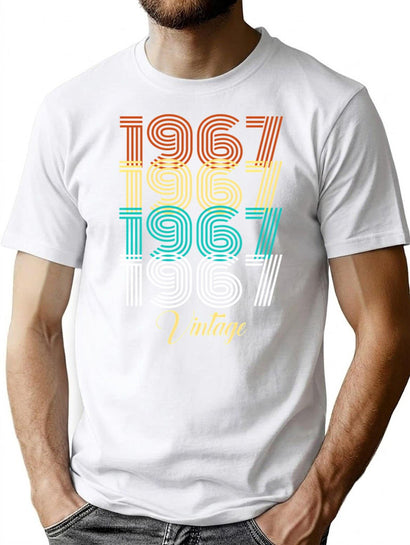 Retro 1967 Vintage Birthday Year Of Birth Birthday Gift T-Shirt for Men & Women, T-Shirts Graphic Tee - Black