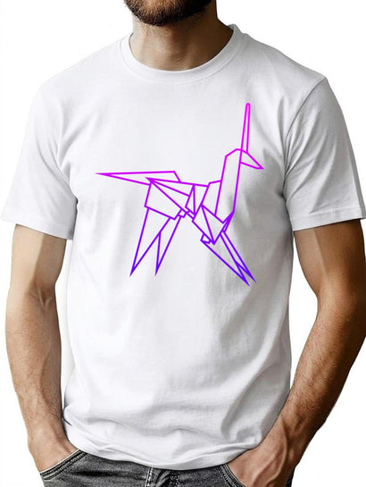 Retro Blade Runner Origami Unicorn T-Shirt for Men & Women, T-Shirts Graphic Tee - Black