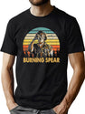 Retro Burning Art Spear Music Jamaican Singers Black T-Shirt - Green