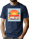 Retro Car Bootleg Graphic T-Shirt - Navy