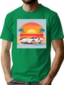Retro Car Bootleg Graphic T-Shirt - Green