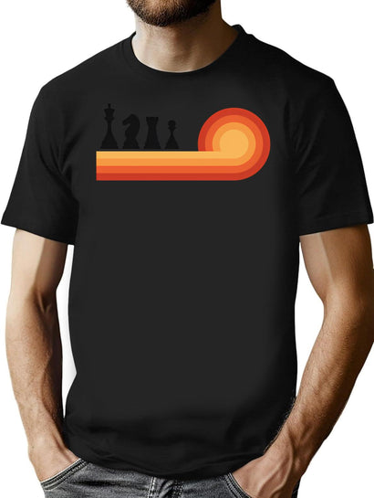 Retro Chess T Shirts For Men Vintage Chess Shirts For Women T-Shirt for Men & Women, T-Shirts Graphic Tee - Black