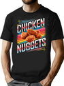 Retro Chicken Nuggets Lover Funny Bootleg 1980S Foodie T-Shirt for Men & Women, T-Shirts Graphic Tee - Black