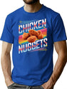 Retro Chicken Nuggets Lover Funny Bootleg 1980S Foodie T-Shirt for Men & Women, T-Shirts Graphic Tee - Blue