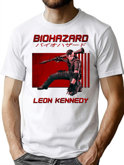 Retro Classic Leon Kennedy T-Shirt for Men & Women, T-Shirts Graphic Tee - Black