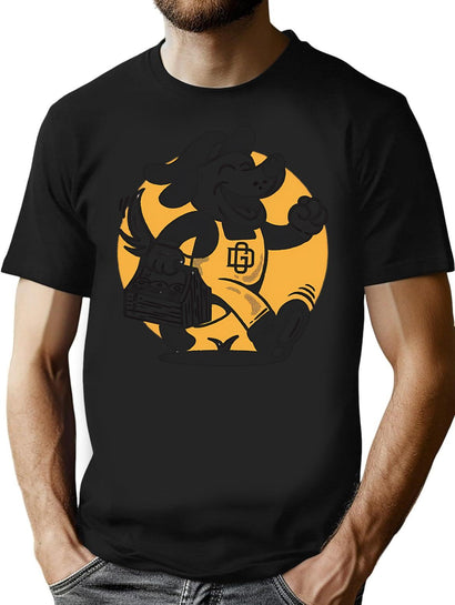 Retro Delivery Dog T-Shirt for Men & Women, T-Shirts Graphic Tee - Black