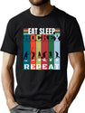 Retro Eat Sleep Hockey Repeat Sport Game T-Shirt for Men & Women, T-Shirts Graphic Tee - Green