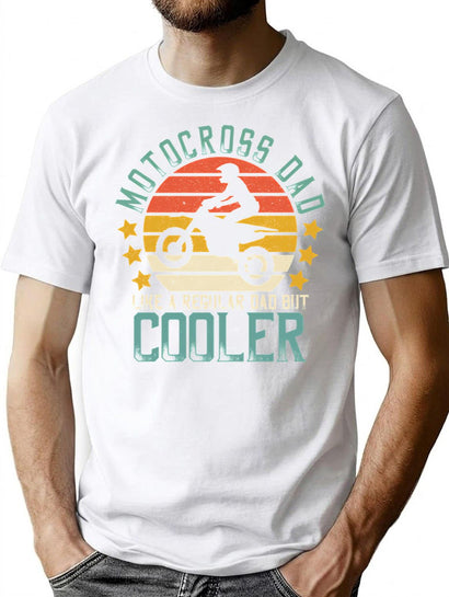 Retro Father'S Day Motocross Dad Like A Regular Dad But Cooler T-Shirt for Men & Women, T-Shirts Graphic Tee - Black