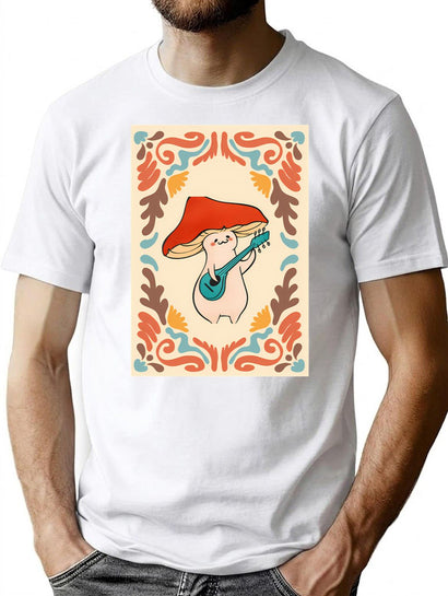 Retro Groovy Print T-Shirt for Men & Women, T-Shirts Graphic Tee - Black