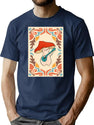 Retro Groovy Print T-Shirt for Men & Women, T-Shirts Graphic Tee - Navy
