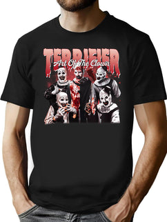 Retro Halloween Terrifier Art Of The Clown T-Shirt for Men & Women, T-Shirts Graphic Tee - Black