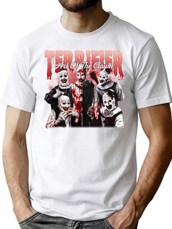 Retro Halloween Terrifier Art Of The Clown T-Shirt for Men & Women, T-Shirts Graphic Tee - Black