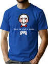 Retro I Want To Play A Game Poster T-Shirt for Men & Women, T-Shirts Graphic Tee - Blue