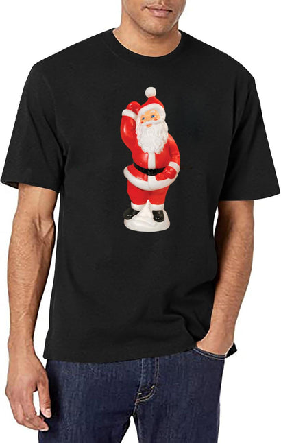 Retro Santa Claus Holiday Lawn Decoration T-Shirt for Men & Women, T-Shirts Graphic Tee - Black