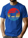Retro Style T Shirt Silhouette Vintage Goat T-Shirt for Men & Women, T-Shirts Graphic Tee - Blue