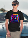 Retro Tanuki Synthwave T-Shirt T-Shirt for Men & Women, T-Shirts Graphic Tee - Navy