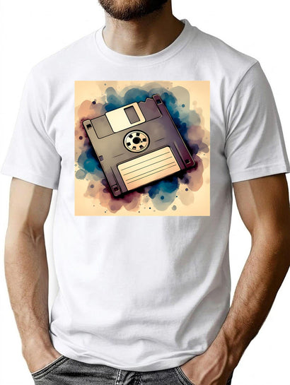 Retro Tech Floppy Disk T-Shirt for Men & Women, T-Shirts Graphic Tee - Black