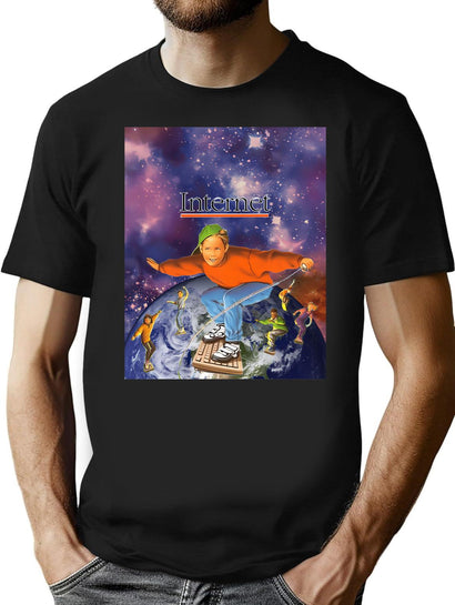 Retro Vintage 90'S Internet T-Shirt for Men & Women, T-Shirts Graphic Tee - Black