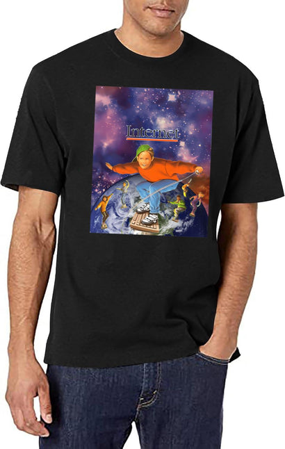 Retro Vintage 90'S Internet T-Shirt for Men & Women, T-Shirts Graphic Tee - Black