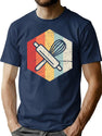 Retro Vintage Baking Supplies Icon T-Shirt for Men & Women, T-Shirts Graphic Tee - Navy
