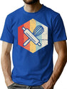 Retro Vintage Baking Supplies Icon T-Shirt for Men & Women, T-Shirts Graphic Tee - Blue