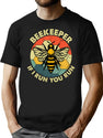 Retro Vintage Beekeeper If I Run You Run Funny Beekeeping Beekeeper Gift T-Shirt for Men & Women, T-Shirts Graphic Tee - Black