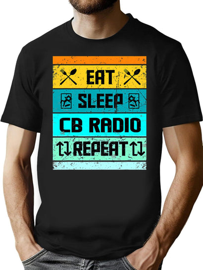 Retro Vintage Cb Radio Cb Accessories T-Shirt for Men & Women, T-Shirts Graphic Tee - Black