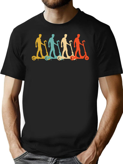 Retro Vintage E-Scooter Electric Scooter T-Shirt for Men & Women, T-Shirts Graphic Tee - Black