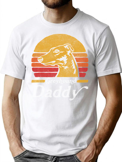Retro Vintage English Greyhound Daddy T-Shirt for Men & Women, T-Shirts Graphic Tee - Black