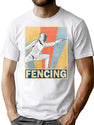 Retro Vintage Fencing T-Shirt for Men & Women, T-Shirts Graphic Tee - White