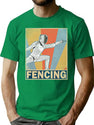 Retro Vintage Fencing T-Shirt for Men & Women, T-Shirts Graphic Tee - Green