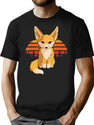 Retro Vintage Fennec Fox Kids Girls Cute Foxes Gift T-Shirt T-Shirt for Men & Women, T-Shirts Graphic Tee - Black