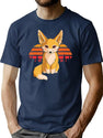 Retro Vintage Fennec Fox Kids Girls Cute Foxes Gift T-Shirt T-Shirt for Men & Women, T-Shirts Graphic Tee - Navy